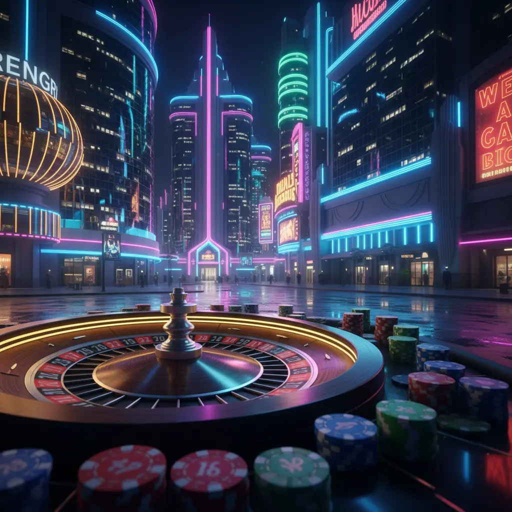 Interface Vegasino avec ses lumières et jeux